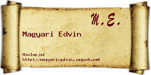 Magyari Edvin névjegykártya